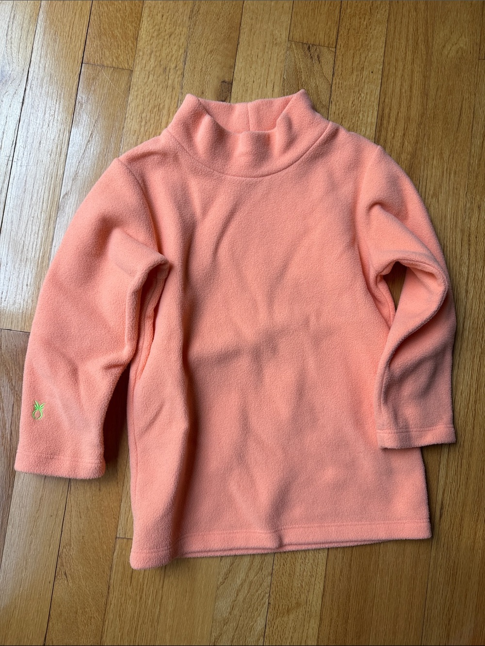Dudley Stephens Coral Peach Fleece Mock Neck